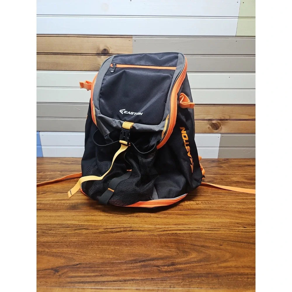 Easton Walk Off Baseball Softball Backpack Bat Bag Black Orange Trim